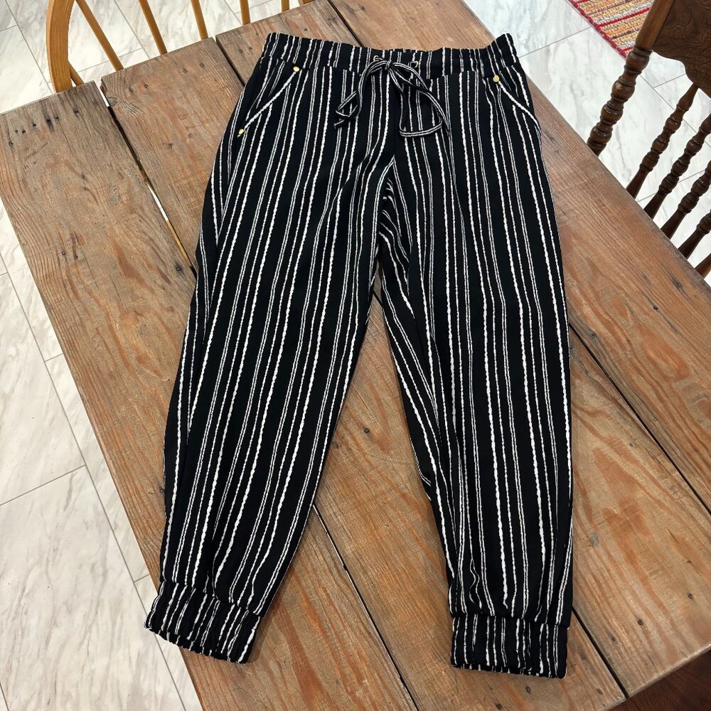 B&W Striped Business Casual Joggers